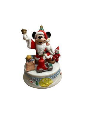 Disney Christmas 1991 Limited Edition Mickey Mouse Santa Figurine 1st In Series